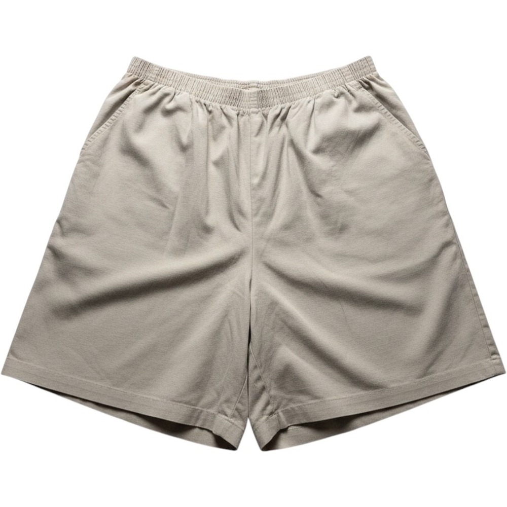 Sport Timer Shorts Mens 35 Beige Linen Elastic Waist 10 Inseam Casual Summer